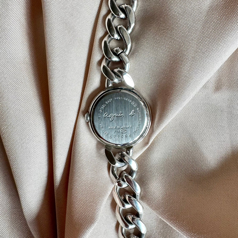 Agnes B Silver Tone Bracelet Watch