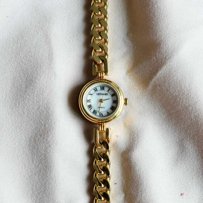 Gerad Quartz Gold Cuban Chain Watch