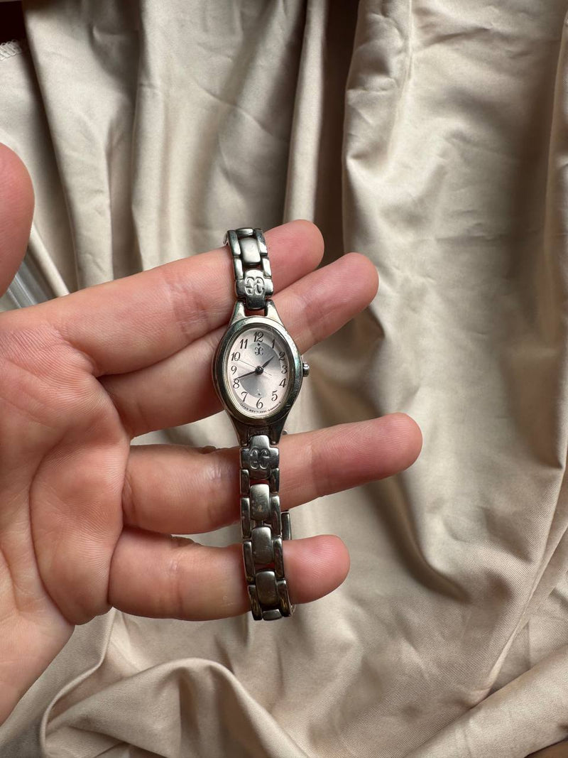 Elegant Oval Silver Tone Watch